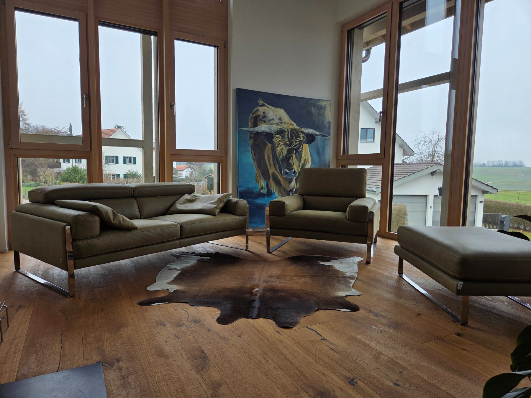 Divani: Ledersofa-Gruppe Romeo olive – Usato da Oberstammheim venduto da inf_5zjl