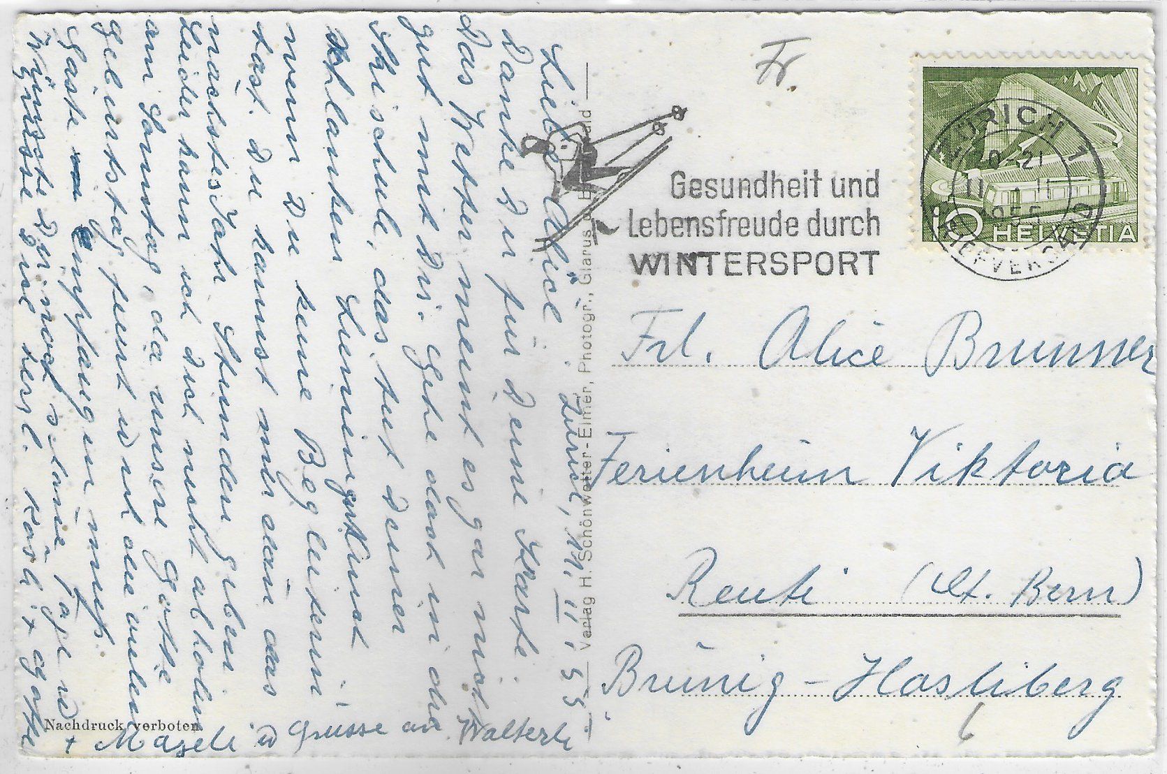 Cartoline postali: Morgenstimmung am Walensee bei Weesen – Usato da Ettingen venduto da Kartenplanet 1