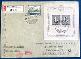 1943 Interessanter R - Zensurbrief mit W14 /nach Bad-Nauhein