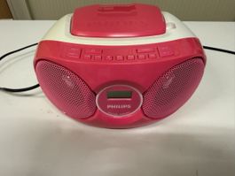 Philips Boombox CD-Radio pink/weiss
