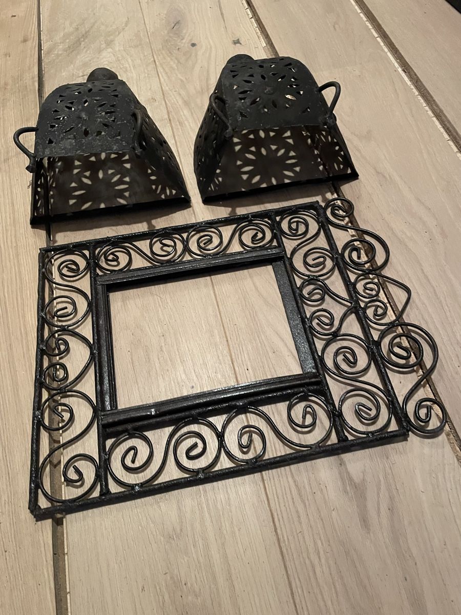 Tutte le decorazioni: Ensemble 2 lanternes et 1 cadre en fer forgé style oriental – Usato da Uitikon Waldegg venduto da sch_68vz 1