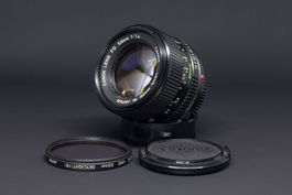Canon FD 50mm f/1.4 mit Hoya Skylight Filter