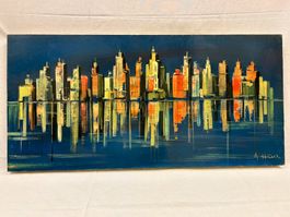 Imposantes Ölbild New York - Manhatten 100 x 50 cm
