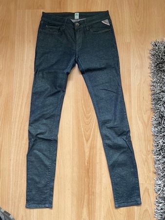 Beschichtete Replayjeans dunkelblau Gr 28 L 32