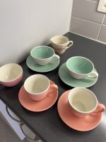 Vintage Tee-Tassen Set, Pastellfarben