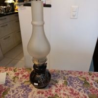 Vintage Petroleumlampe, Glas-Schirm, Sammlerstück, Top!