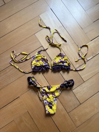 NELLYKINI - Bikini gelb-violett geblümt M