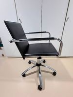 Bürostuhl in Chrom und Leder