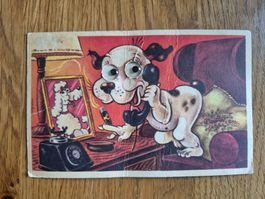 Vintage Postkarte Jahr 1954 Hund