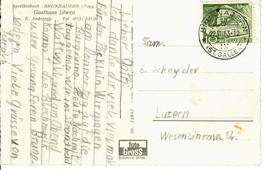Ansichtskarten: Spreitenbach mit Brunnadern – Gebraucht aus Hochdorf von Ziegel-16 1