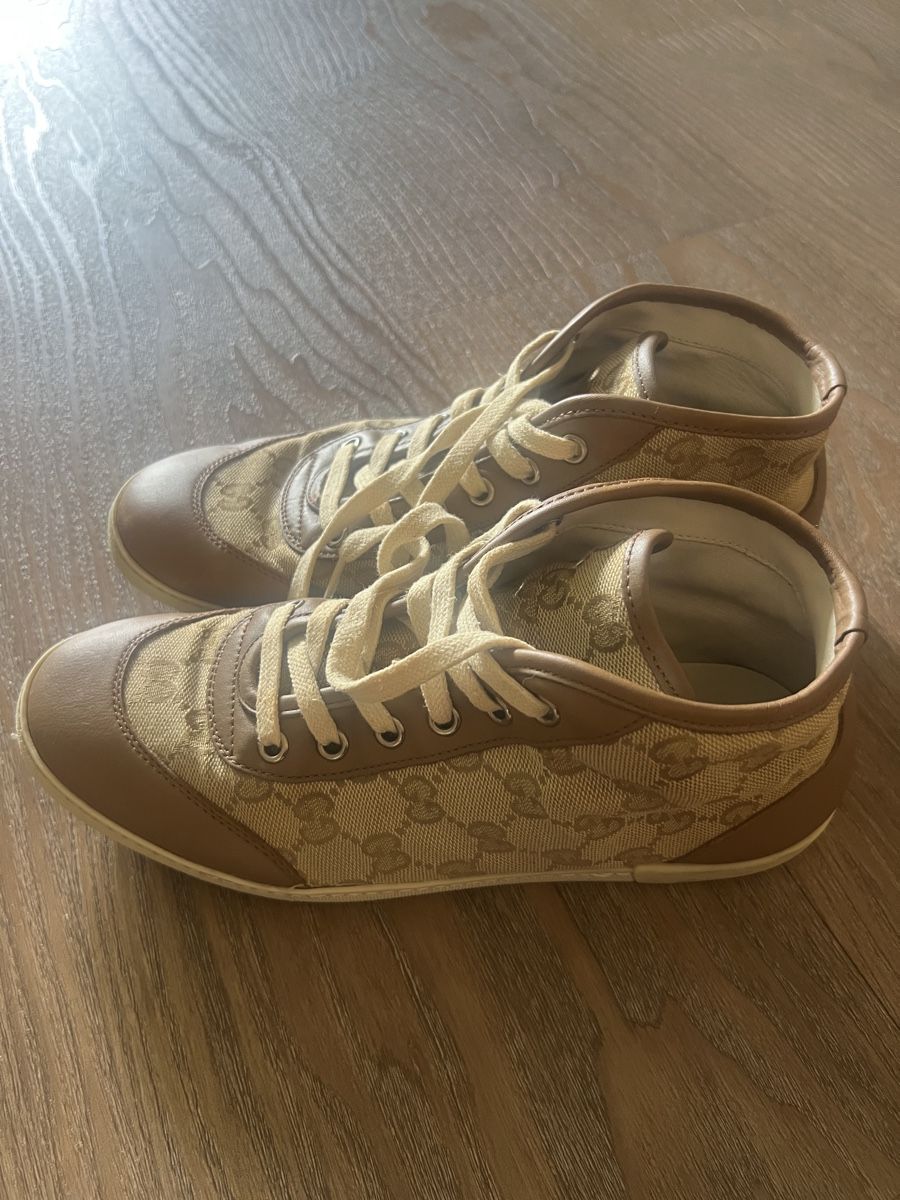 Gucci Scarpe da donna: Gucci Sneaker Canvas Leder braun Grösse 37 – Usato da Illnau venduto da Michele0210_ 1