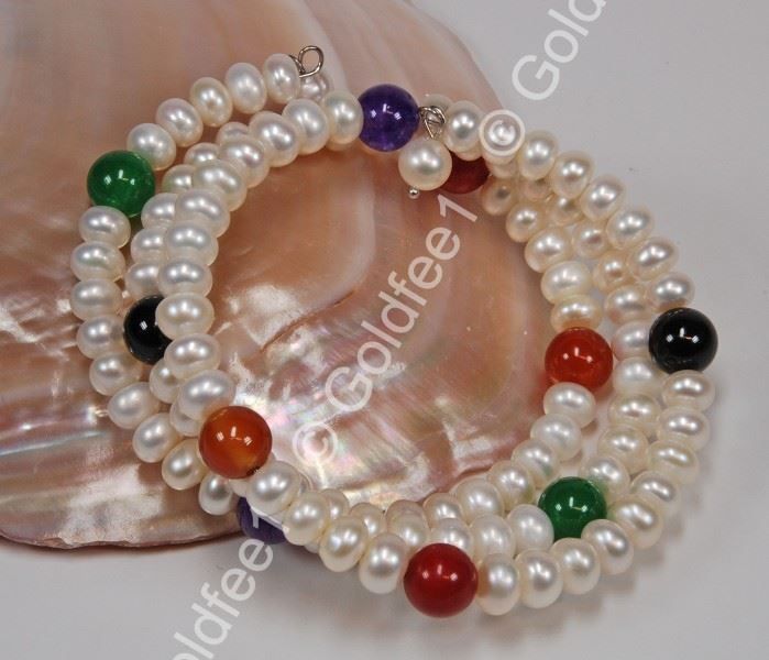 Bracciali & Braccialetti: Armband Süsswasser Zucht-Perlen – Nuovo e nell'imballaggio originale da Oberglatt ZH venduto da Goldfee1
