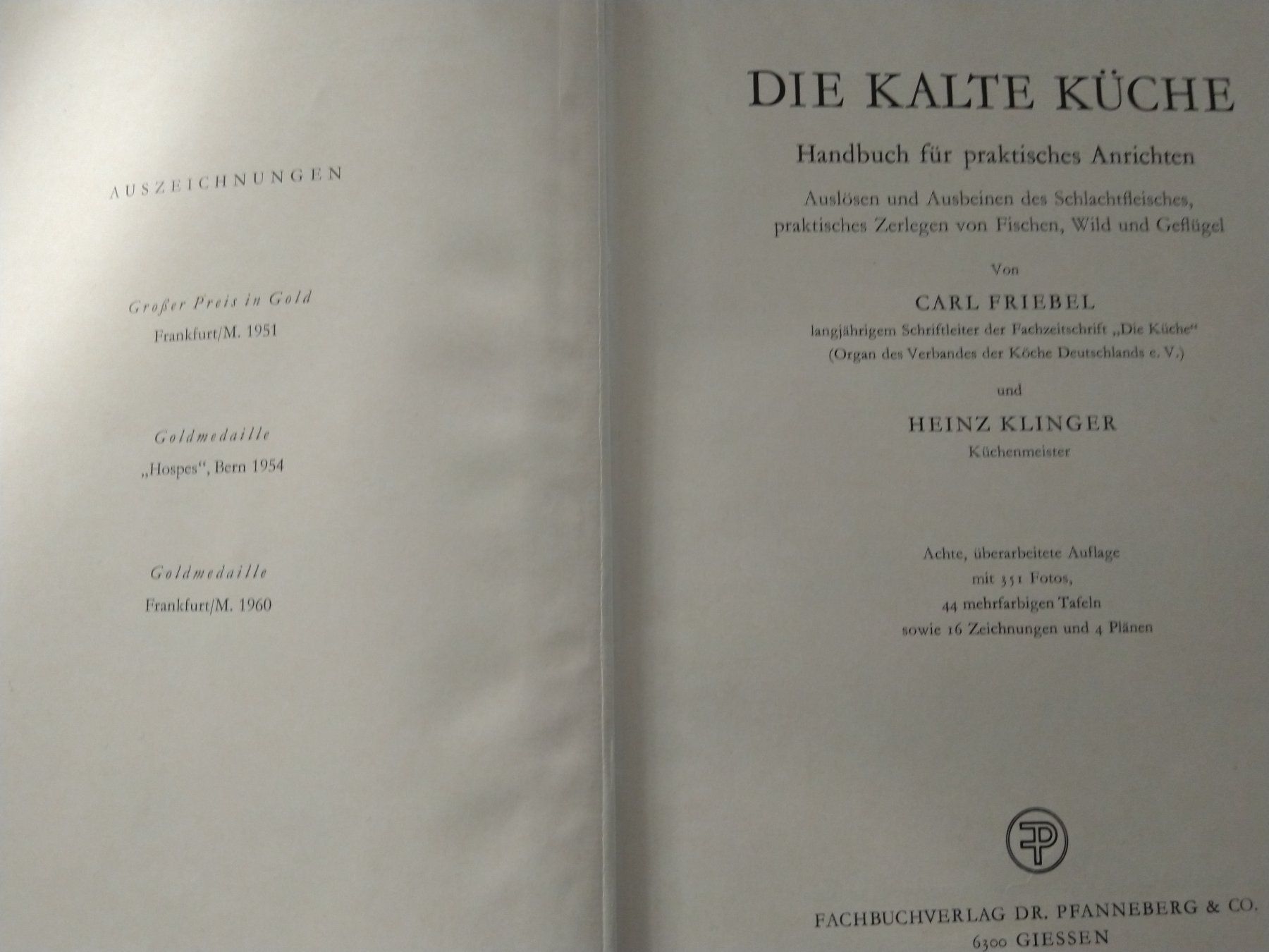 Libri: Die kalte Küche von Friebel Klinger – Usato da Rieden AG venduto da willy52 2