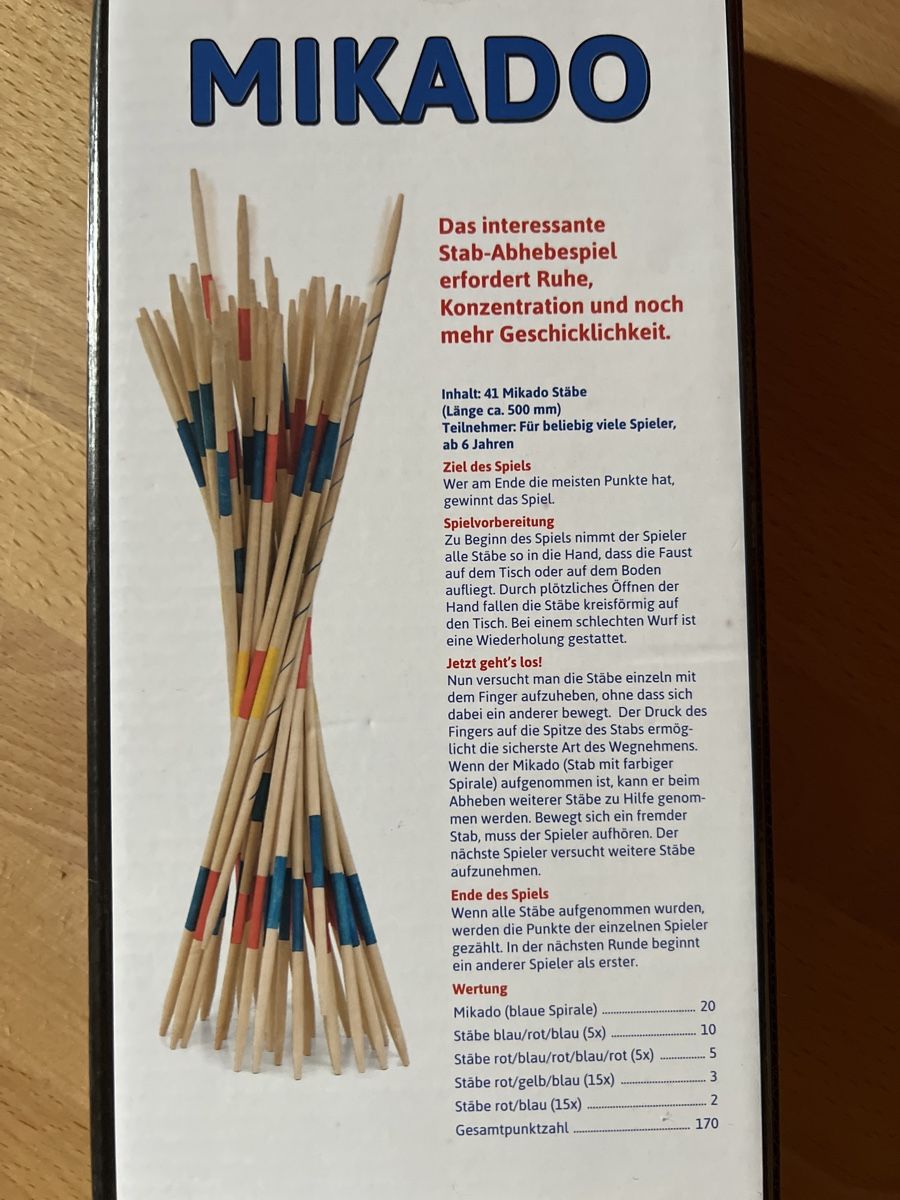 Giochi: Grosses MIKADO-Spiel / NEU – Nuovo e nell'imballaggio originale da Kirchberg BE venduto da Bergdorf16 5