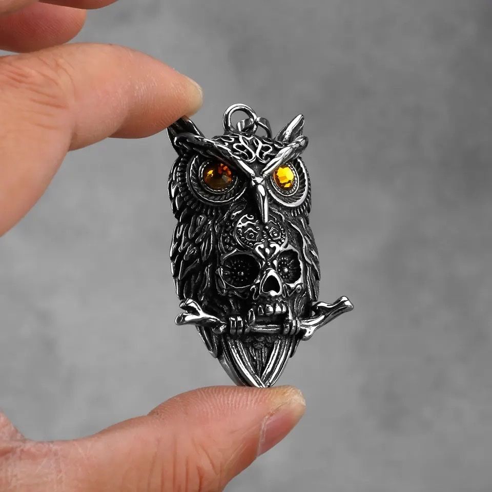Ketten: Gothic Owl Skull Viking Pendant Necklace – Neu und originalverpackt aus Aarburg von StavFashion 2