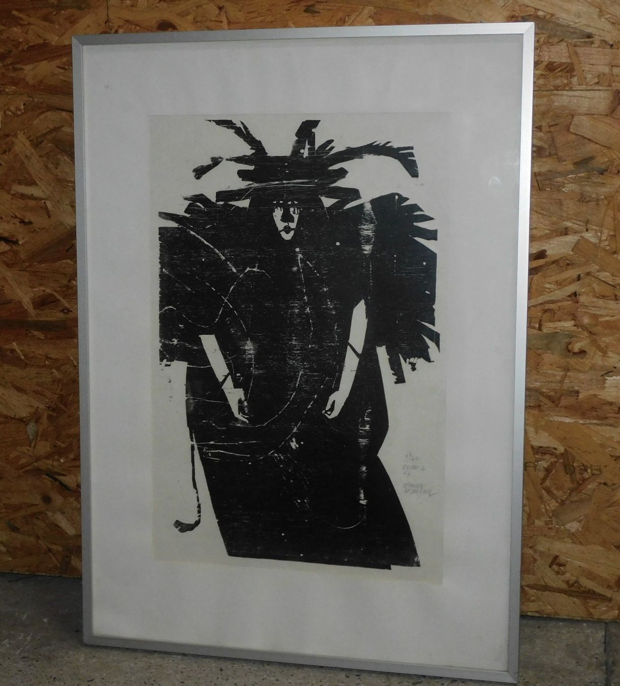 Holzschnitte: Holzschnitt Werner Hofmann limitierte grosse Lithografie – Gebraucht aus Sursee von 76