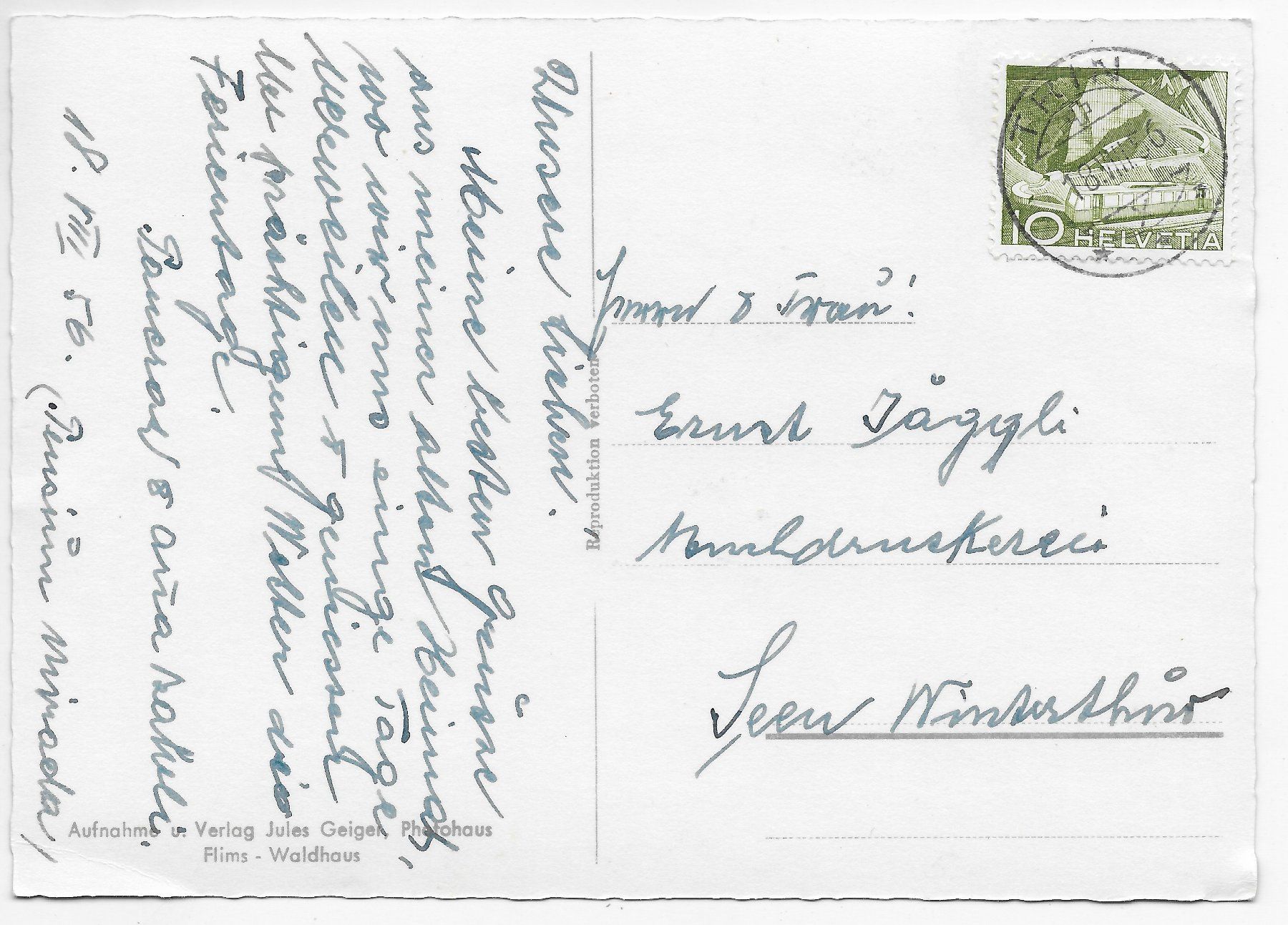 Cartoline postali: Ansicht von Trin – Usato da Hefenhofen venduto da Richsalz 1