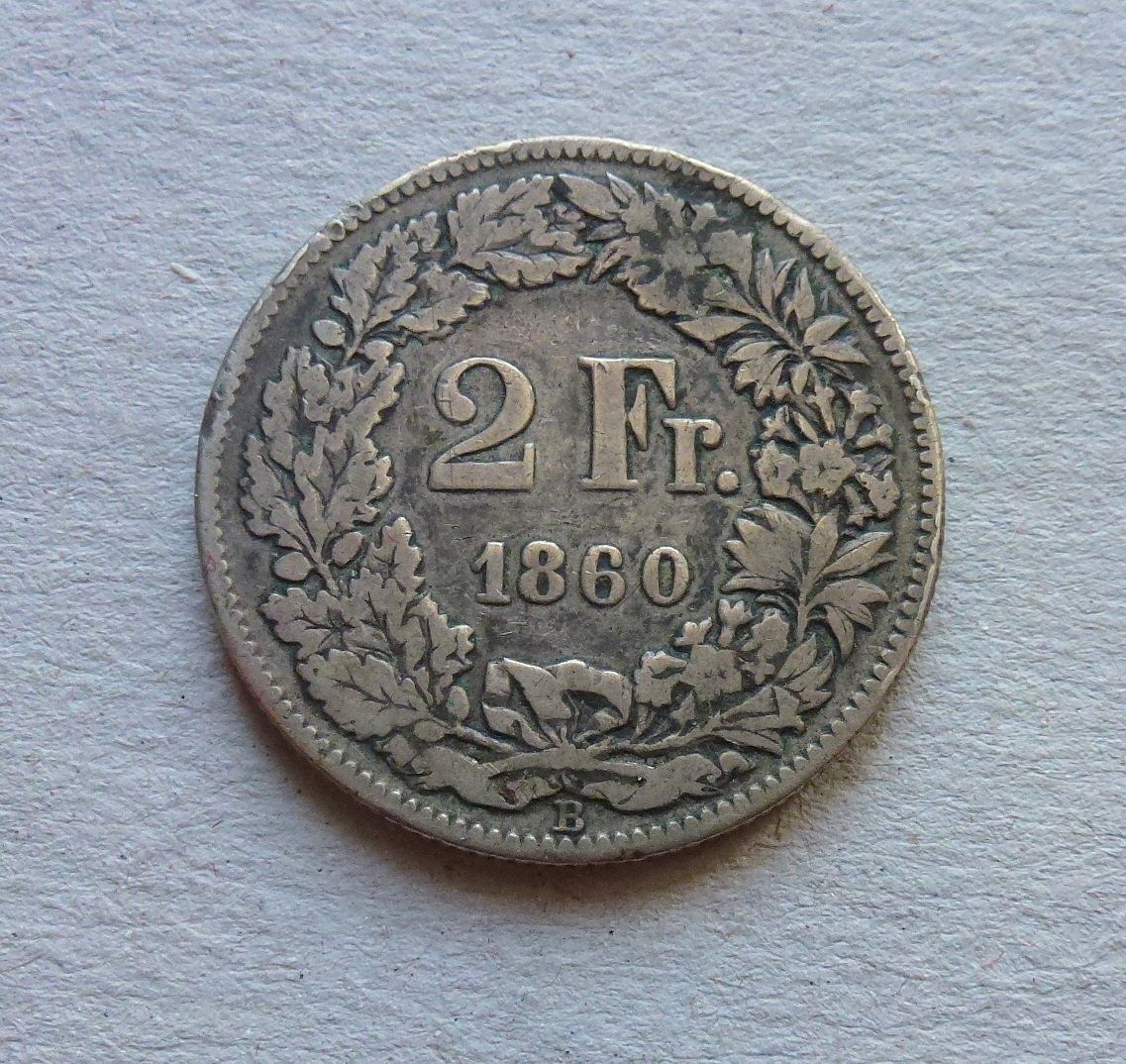 Tutti le monete: ++ 2.- Franken 1860, gute Erhaltung – Usato da Walkringen venduto da Casablanca777