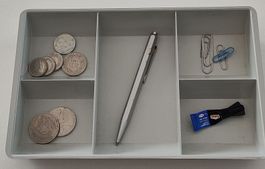 Schreibtisch Organizer / Kassen - Münzfach