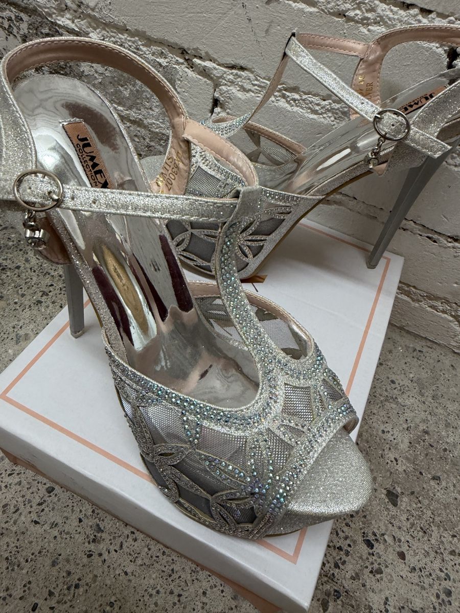 Damenschuhe: High Heels Silver Rhinestone Sandals Size 40 – Neu (gemäss Beschreibung) aus Zürich von fio_hcd2 1