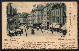 AK Lausanne, Place Saint-Francois, 1922