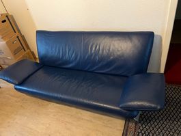 💥 Dickes - Ledersofa Rolf Benz 3er blau 💥