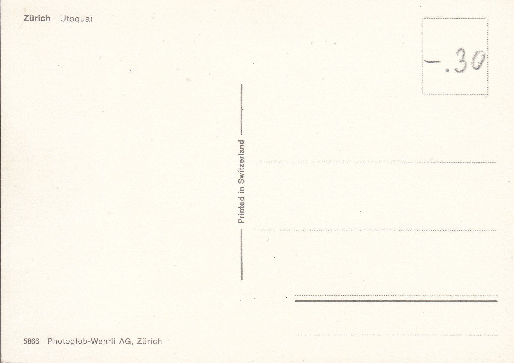 Cartoline postali: Zürich Utoquai, ca. 1970 – Usato da Bürglen TG venduto da StampGraf 1
