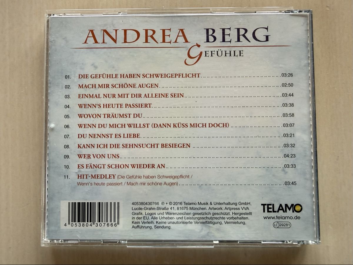 CD: Andrea Berg - Gefühle CD – Usato da Oberried Brienz venduto da Chyara 2