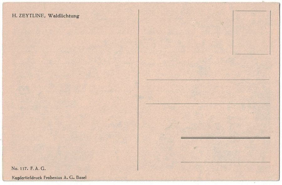 Cartoline postali: Kunst-AK, H. Zeytline, Waldlichtung – Usato da Frauenfeld venduto da POML 1