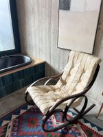 Strässle Vintage Leder Schaukelstuhl Sessel Stuhl