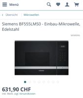 Siemens BF555LMS0 Einbau-Mikrowelle Edelstahl gebraucht