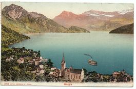 WEGGIS Dampfschiff gel. 1907 v. Brunnen