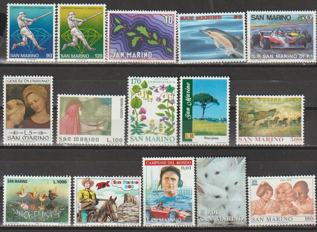 Tutti i francobolli: Saint-Marin collection lots divers 1985-1997 – Nuovo e nell'imballaggio originale da Crans-Montana venduto da kira56 1