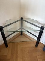 Eckregal Glas Metall schwarz 2 Ablagen guter Zustand