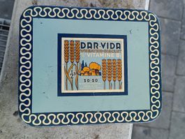 Alte Litho Blechdose / DAR-VIDA Grieb & Co Grosshöchstetten 