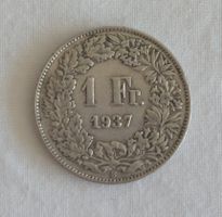 Silbergeld Fr. 1.- Münze Schweiz 1937