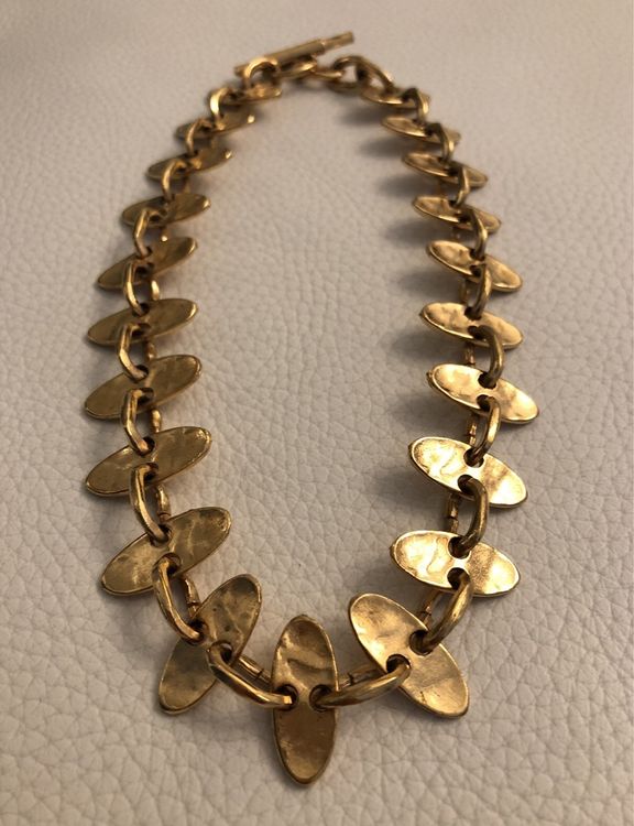 Collier Ras Du Cou Biche De Bere Vintage - Perles Acryliques Blanc - Années 90 - Occasion TBE