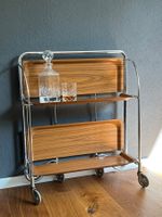 Klappbarer Vintage-Barwagen Servierwagen mit Melamin ablagen