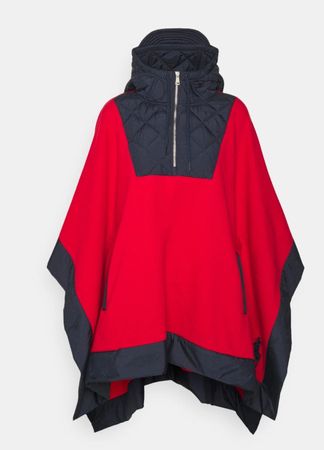 Polo Ralph Lauren Poncho mit Kapuze rot blau wie neu
