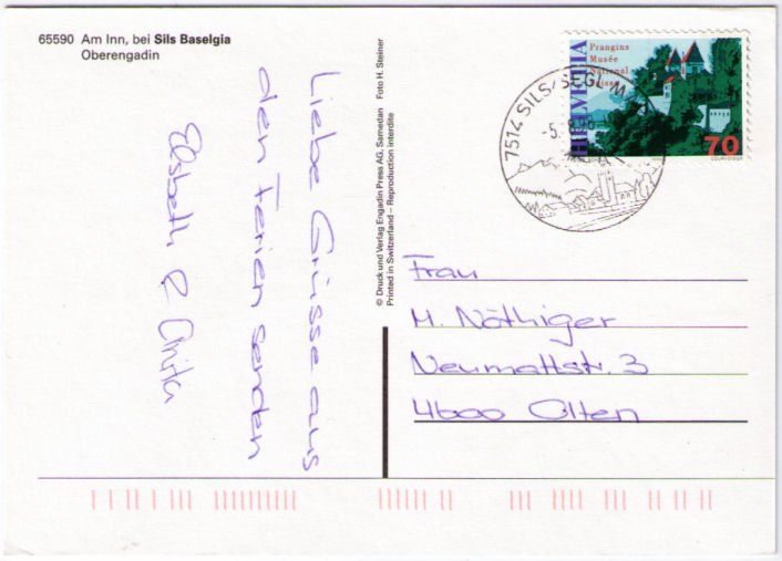 Cartoline postali: Sils Baselgia – Usato da Binningen venduto da Mountainrider 1