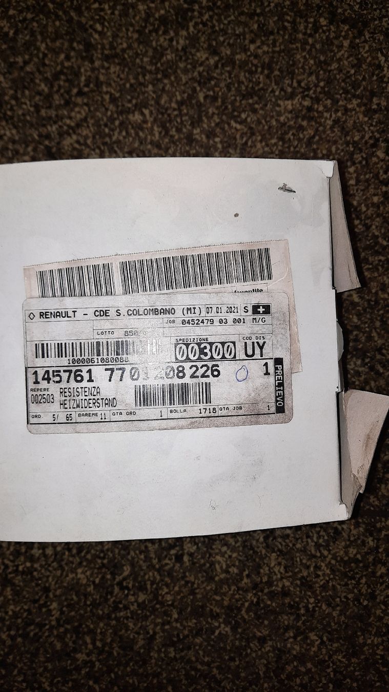 Elektronikbauteile: 7701208226 Heizwiederstand – Neu und originalverpackt aus Zürich von DDAParts 1
