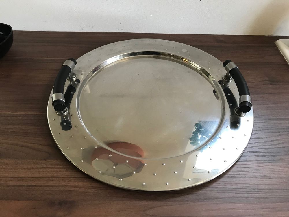 Plateau, plat Plateau rond DRESSED Inox ALESSI