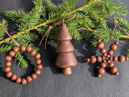 Weihnachtsschmuck, handbemaltes Holz, 3er-Set