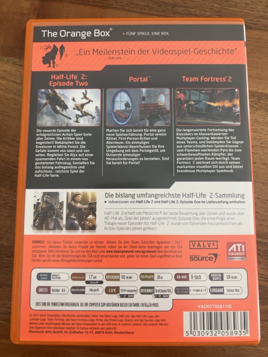 Giochi: The Orange Box (PC DVD) - Half-Life 2 – Usato da Fällanden venduto da raf-wpf 1