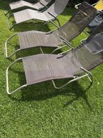 Liegestuhl Aluminium Stoff Grau guter Zustand