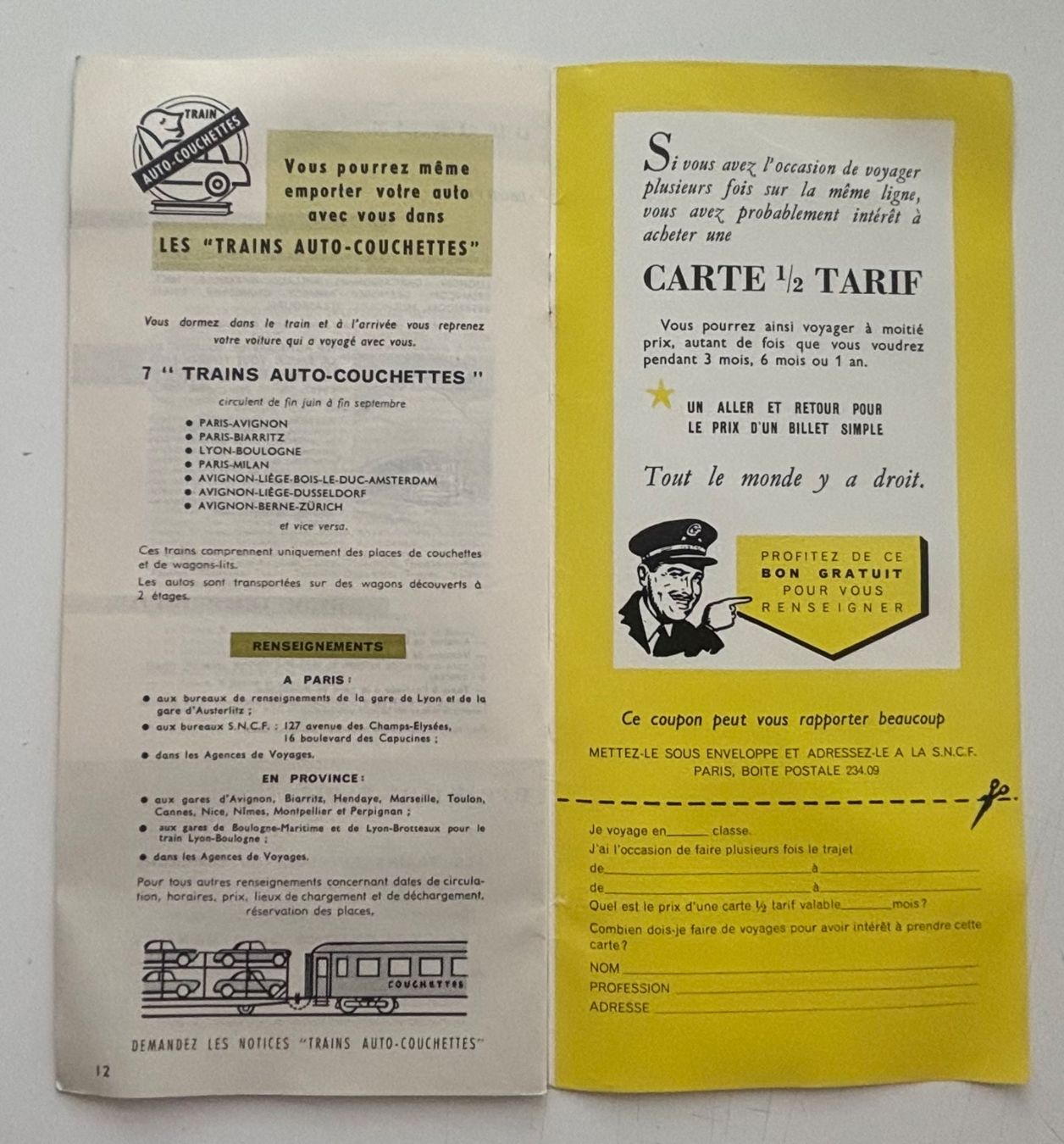 SNCF Documenti: Brochure SNCF - Bon voyage - Mars 1961 – Usato da Neuchâtel venduto da gefdeneuch 5