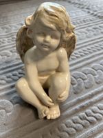Wunderschöner Porzellan Engel gold weiss Vintage Deko Figur