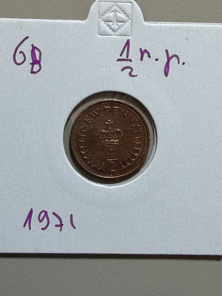 Alle Münzen: GB - 1/2 new penny- 1971 – Gebraucht aus Payerne von Mike1682