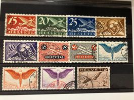 Flugpost 1923, Kat. 2-13 gestempelt, KP 710.--