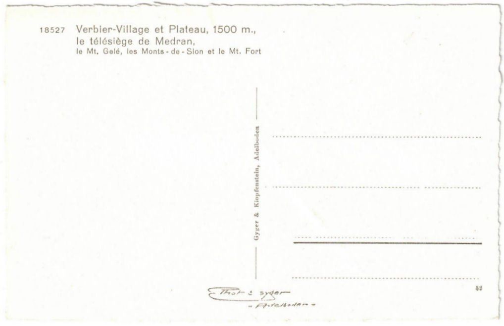 Cartoline postali: Verbier - Sessellift Médran – Usato da Binningen venduto da Mountainrider 1